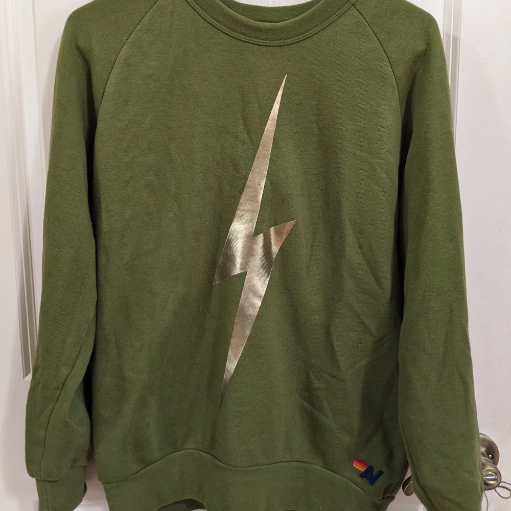 Aviator Nation green lightning bolt sweatshirt